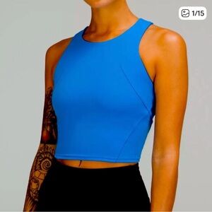 Lululemon Invigorate Training Tank Top Blue Size 4 Built-In Bra